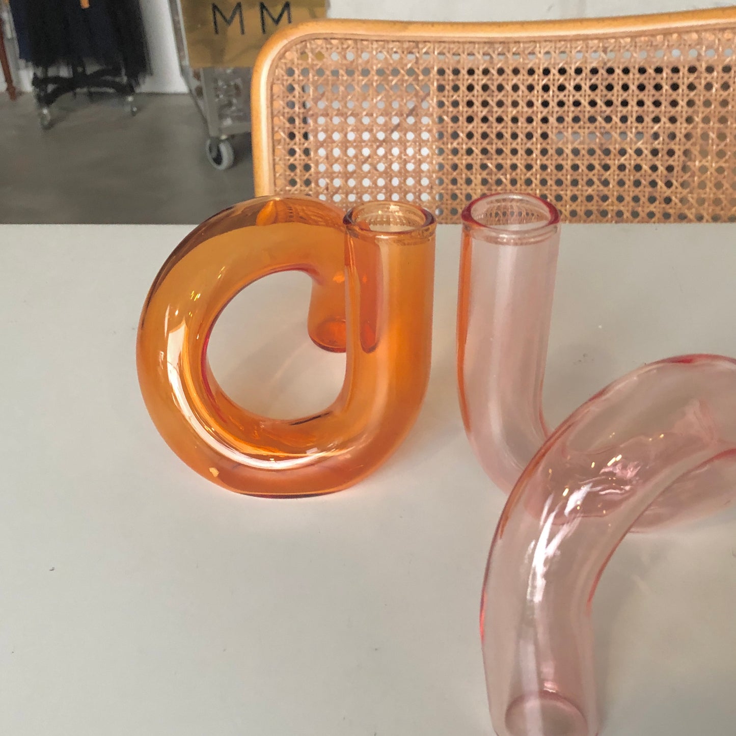 The Squiggle Candle Holder & Vase in Rosé by PROSE Décor