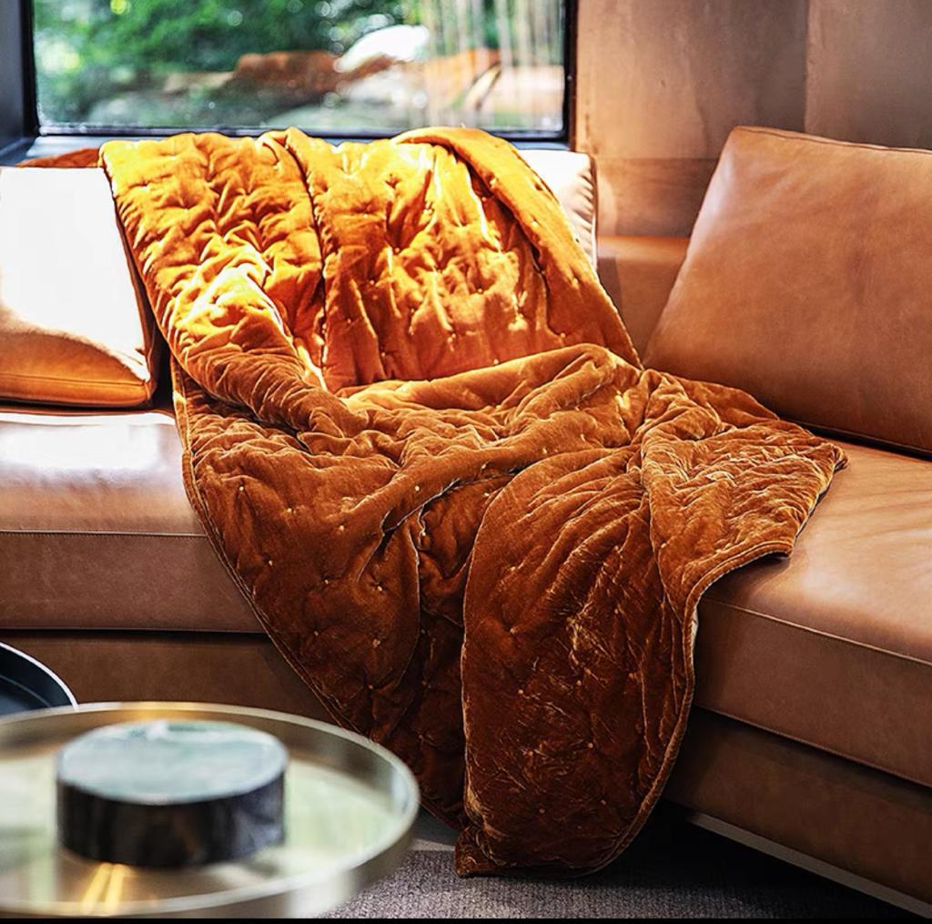 Velvet Blanket in Forest by PROSE Décor