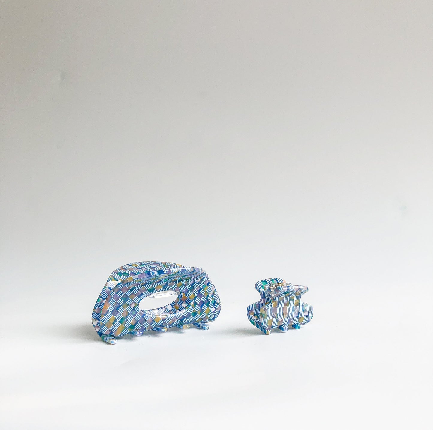 Azul Checkered Mini Clip by Veronique