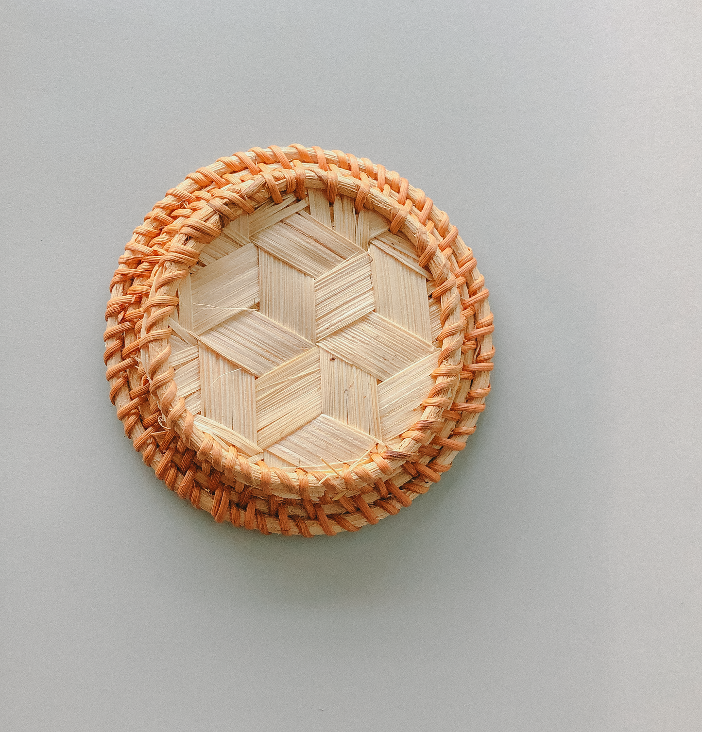 Handwoven Contrast Rattan Coasters by PROSE Tabletop