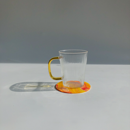 80s Acrylic Coasters in Marigold  (8CM)  by PROSE Tabletop
