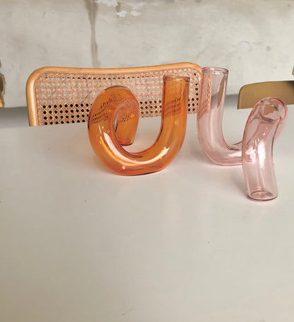 The Squiggle Candle Holder & Vase in Rosé by PROSE Décor