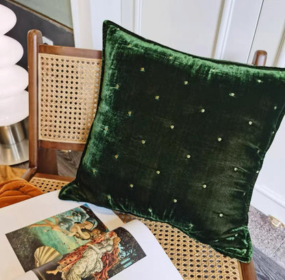 Velvet Square Cushion in Blush by PROSE Tabletop