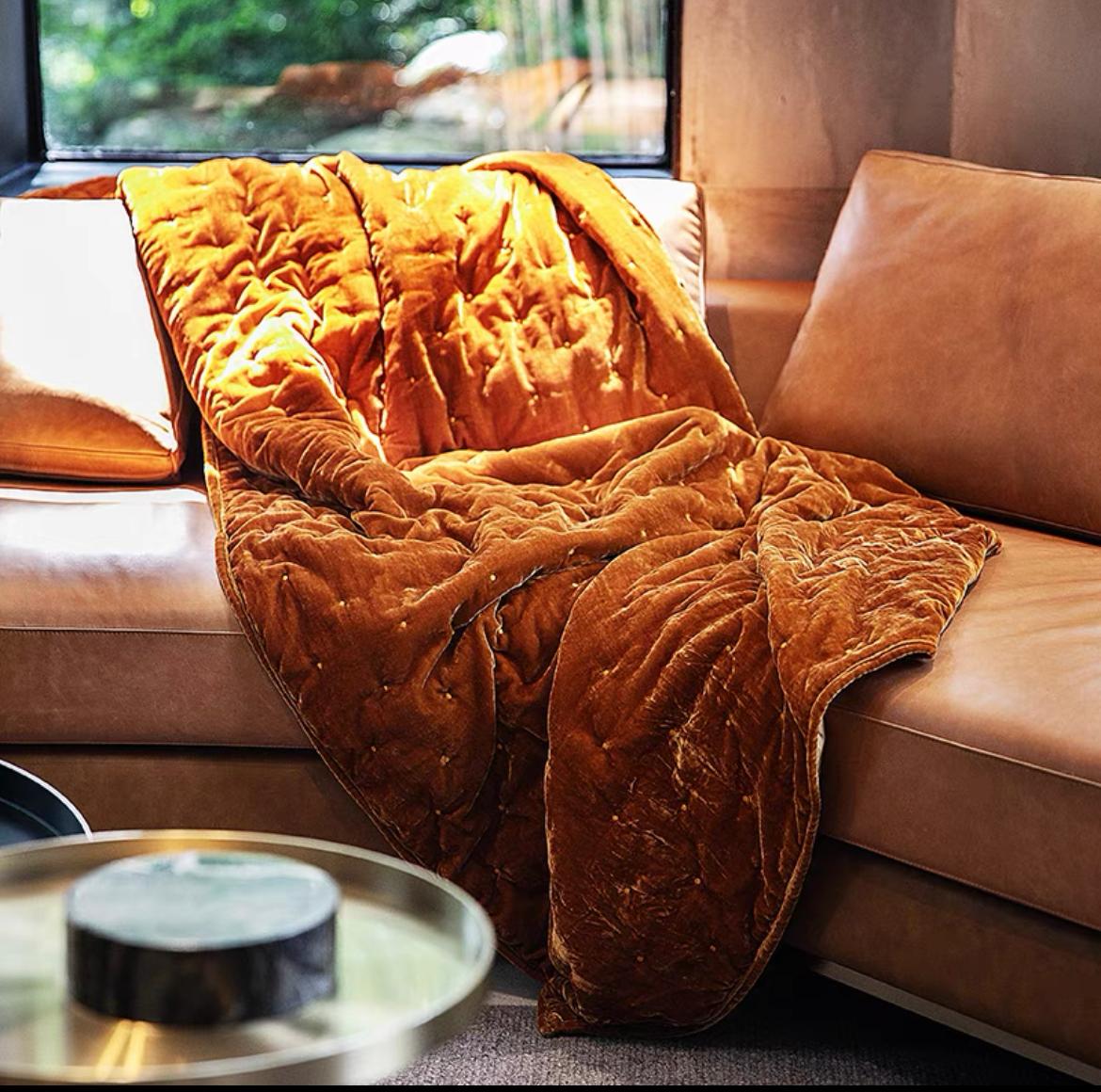 Velvet Blanket in Forest by PROSE Décor