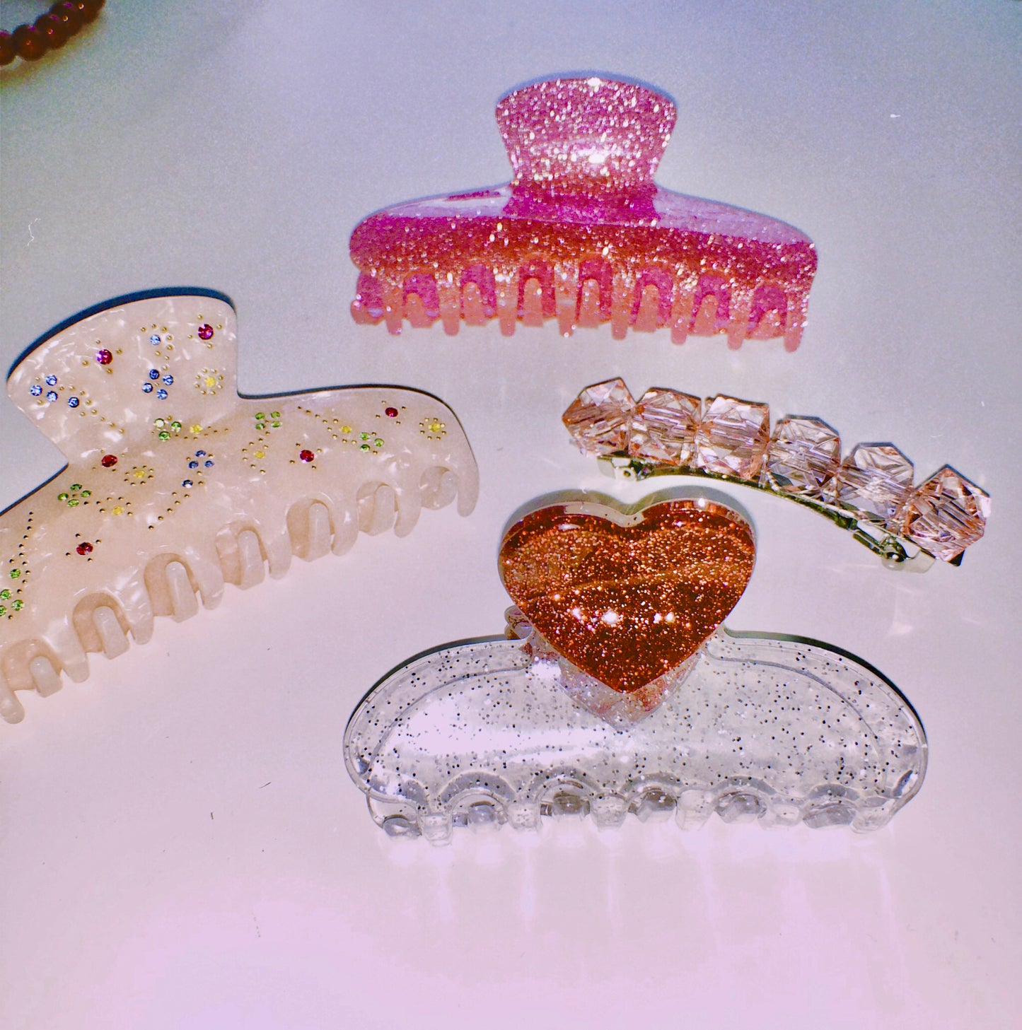 Rose Quartz Hair Clasp by Veronique