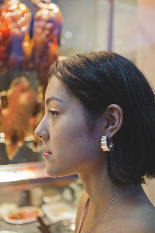Cold Picnic - Unfolded Hoop Earrings: Brass