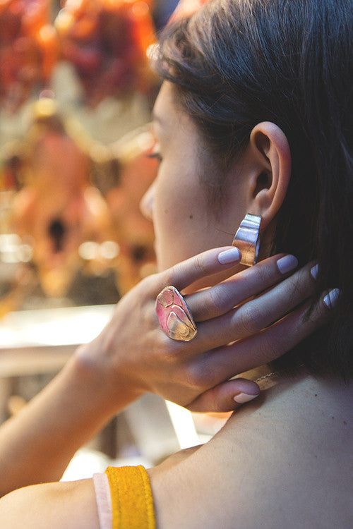 Cold Picnic - Unfolded Hoop Earrings: Silver