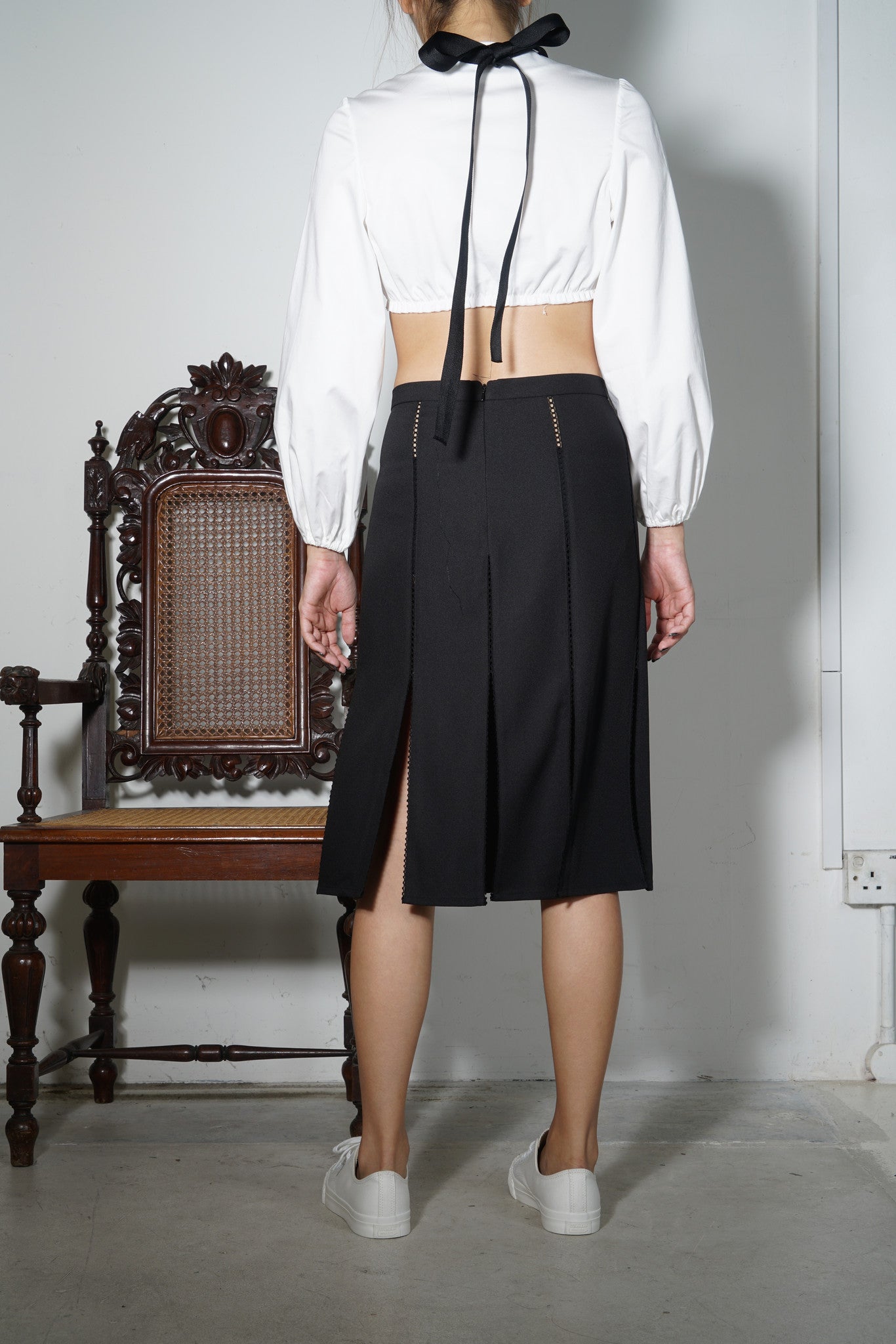 Criss-cross Cotton Crop Top with Ribbon Detail #56 - Emporium of the Modern Man
 - 3