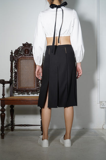Criss-cross Cotton Crop Top with Ribbon Detail #56 - Emporium of the Modern Man
 - 3