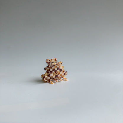 Mini Checkered Bear Clip by Veronique