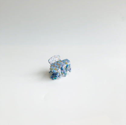 Azul Checkered Mini Clip  by Veronique
