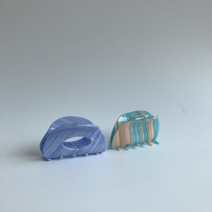 Striped Hair Claw in Blue by Veronique