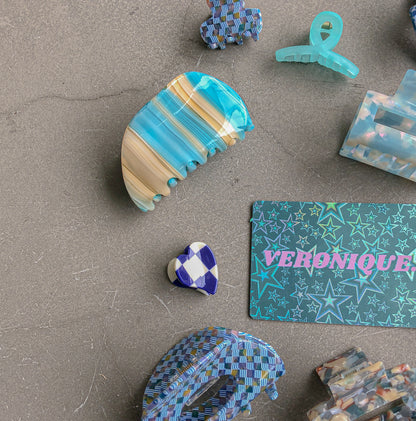 Mini Loop Hair Claw in Turquoise by Veronique