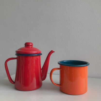 Red Enamel Coffee Pot by PROSE Tabletop