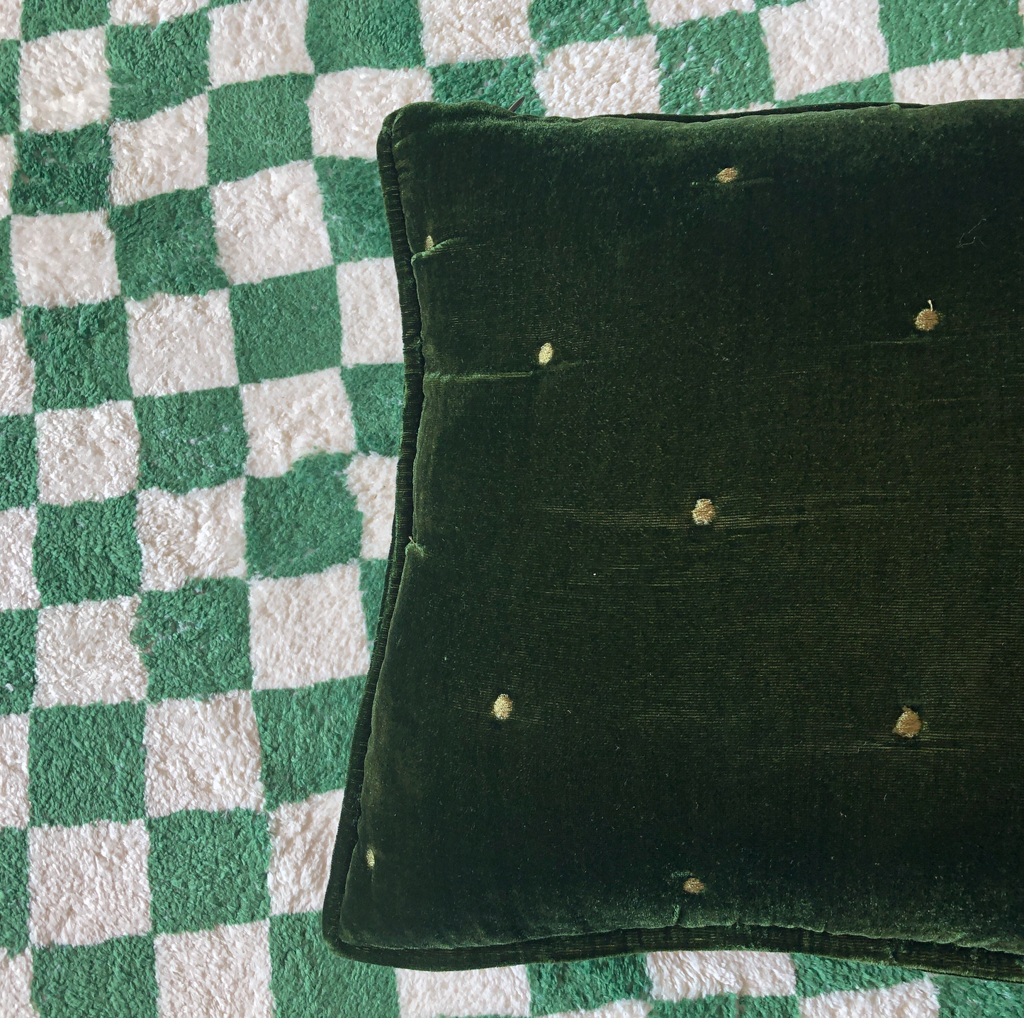Velvet Square Cushion in Blush by PROSE Tabletop