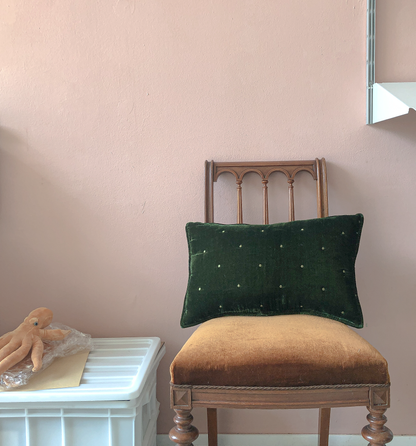 Velvet Square Cushion in Mustard by PROSE Tabletop