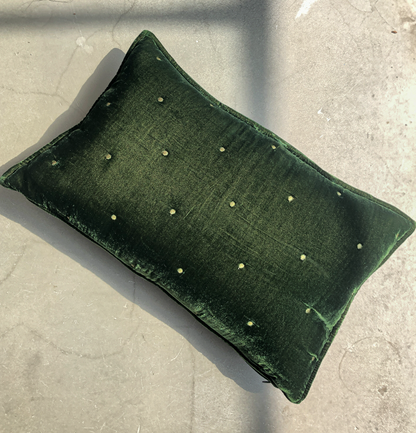 Velvet Square Cushion in Mustard by PROSE Tabletop
