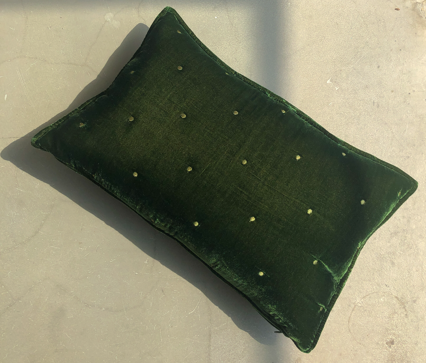 Velvet Square Cushion in Green by PROSE Tabletop