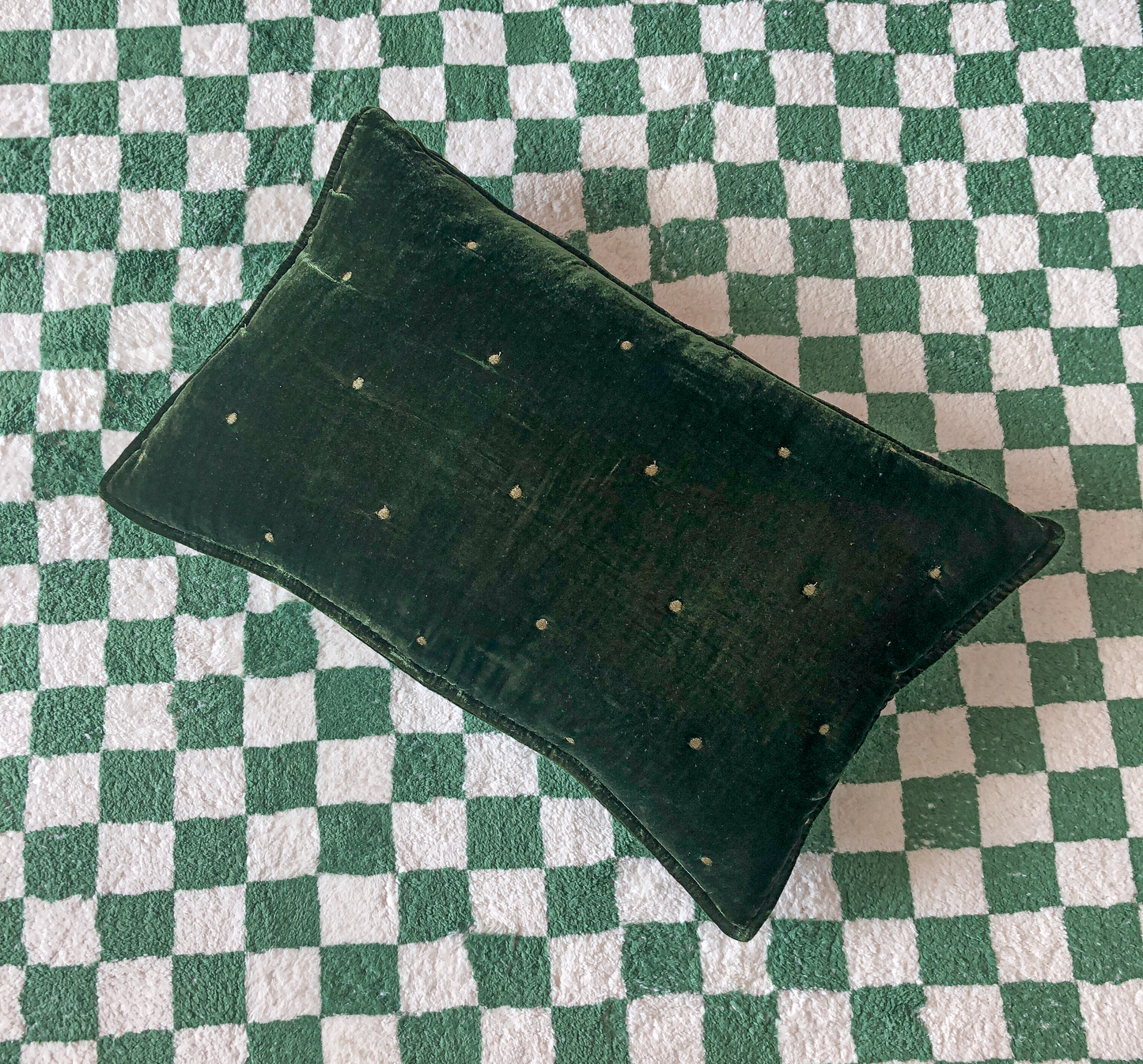 Velvet Square Cushion in Mustard by PROSE Tabletop
