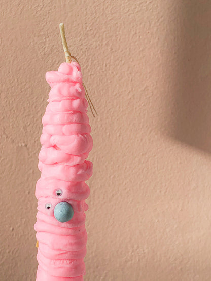 Pink Monster Candle by nag.19