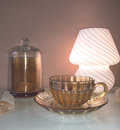 Vintage Carnival Glass Tea Cup & Saucer by PROSE Tabletop