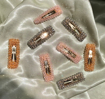 Morganite Hair Barrettes by Veronique
