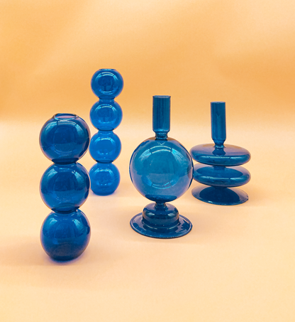 Double Decker Candle Holder in Ultramarine by PROSE Décor