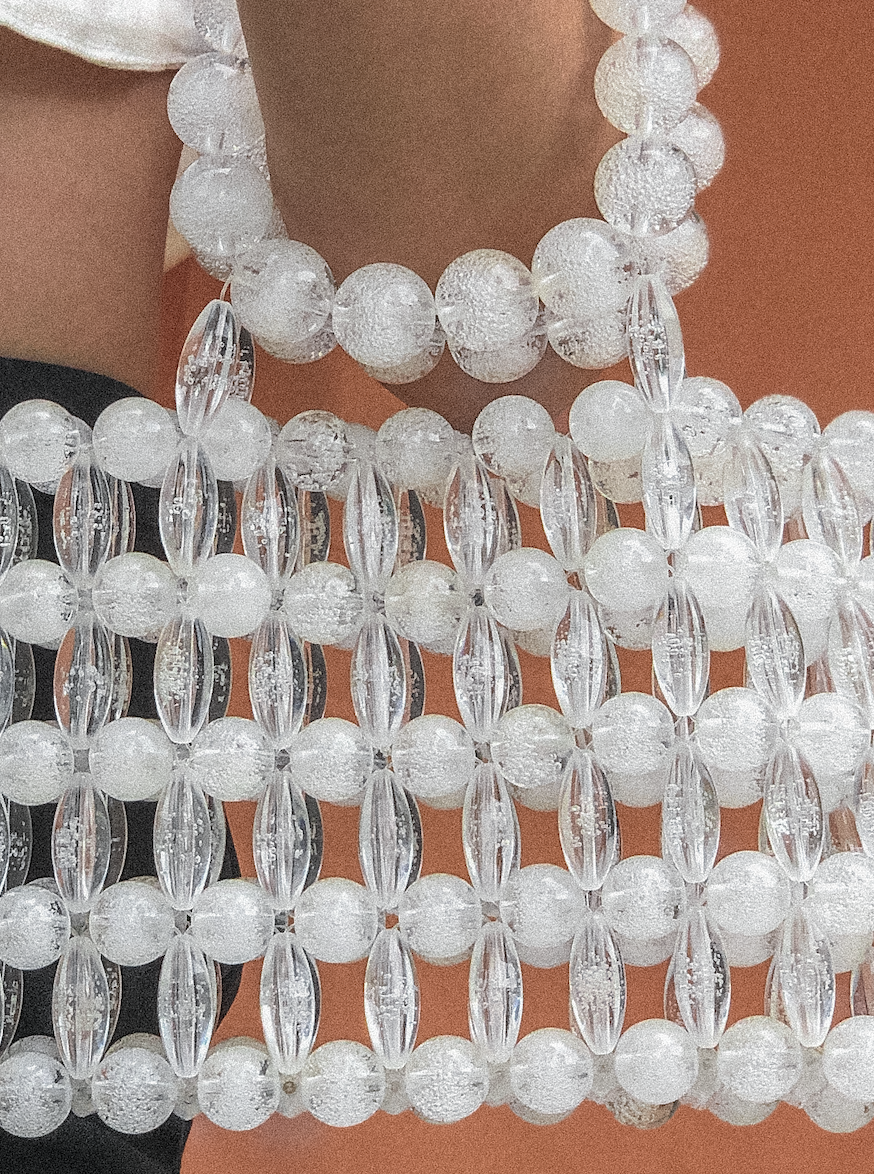 Ice Ice Baby Beaded Bag by Veronique