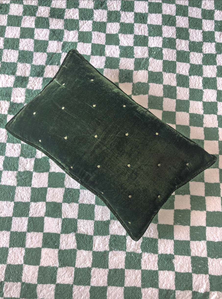 Velvet Square Cushion in Mustard by PROSE Tabletop