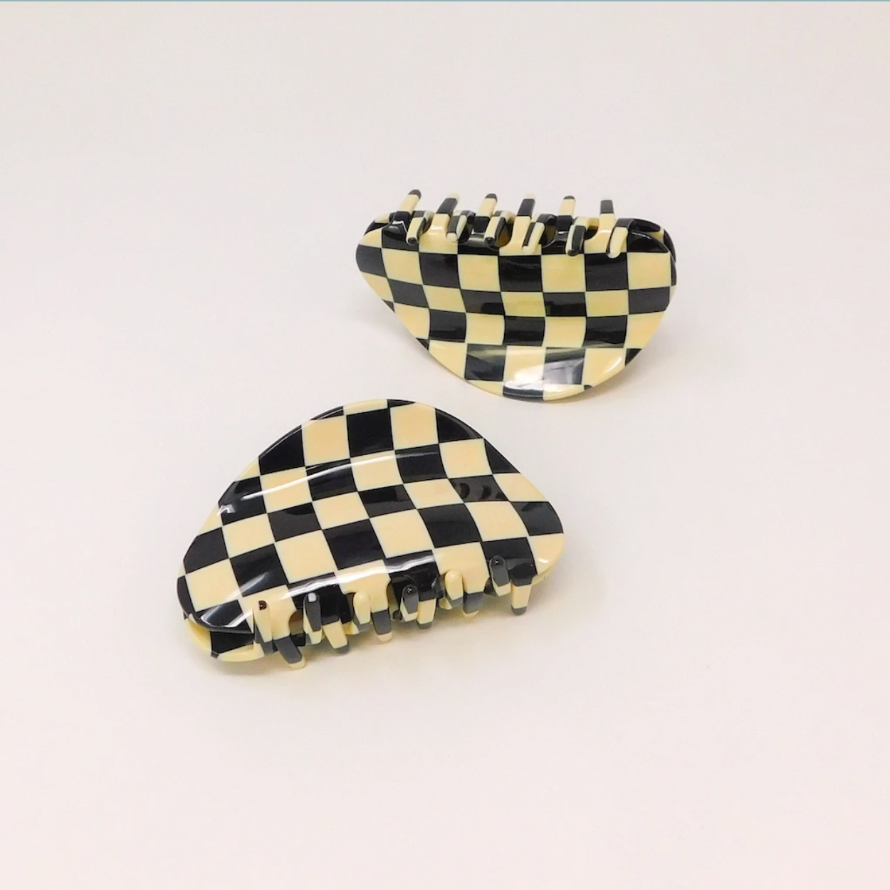 Black Chessboard Hair Claws  by Veronique