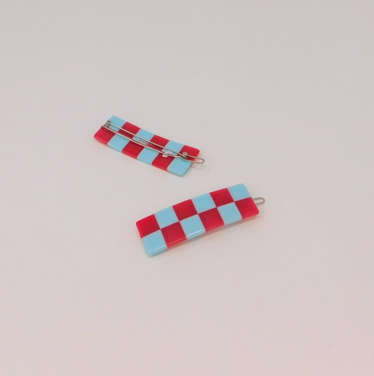 Contrast Chessboard Hair Slides  by Veronique