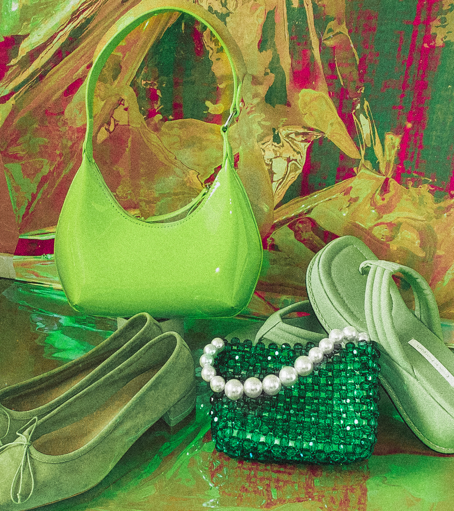Beaded Pearl Handle Mini Clutch by Veronique