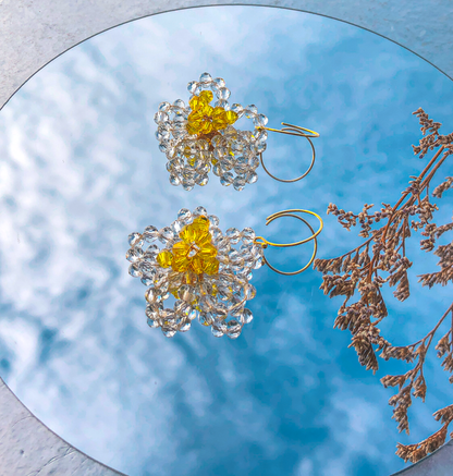 Aubree Beaded Flower Earrings by Veronique