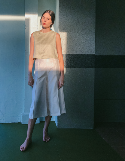 Cotton Crop Top in Ecru by Ultramarine Studio