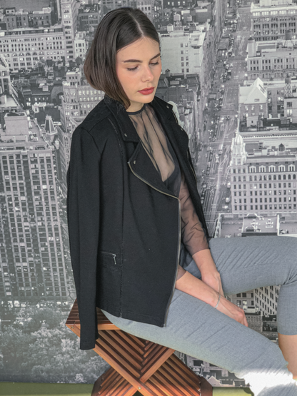 Classic Moto Jacket in Black by Ultramarine Studio