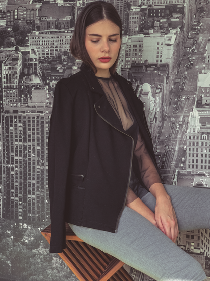 Classic Moto Jacket in Black by Ultramarine Studio
