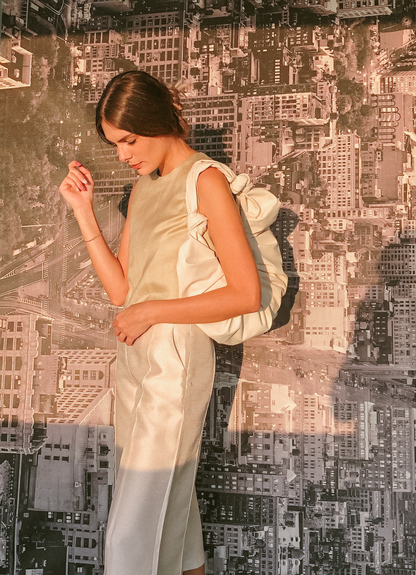 Cotton Crop Top in Ecru by Ultramarine Studio