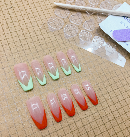 Neon Tips Press On Nails (Custom) by Veronique