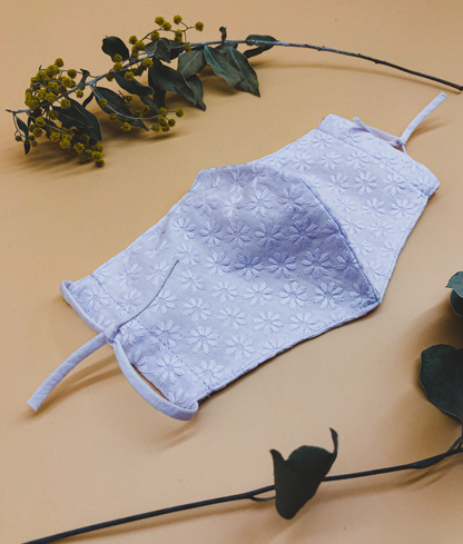 Lilac Broderie Reusable Face Mask by Veronique
