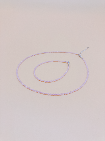 Rose Quartz Jewelry Set by Veronique