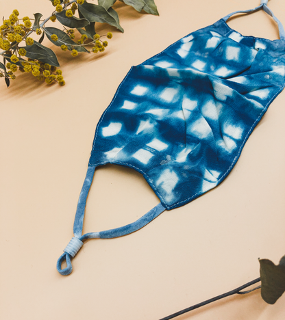 Indigo Tie Dye Reusable Mask (Set of 2) by Veronique
