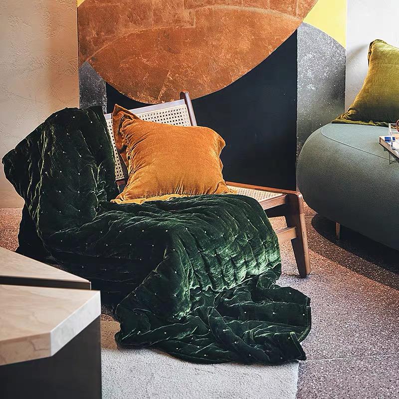 Velvet Square Cushion in Blush by PROSE Tabletop